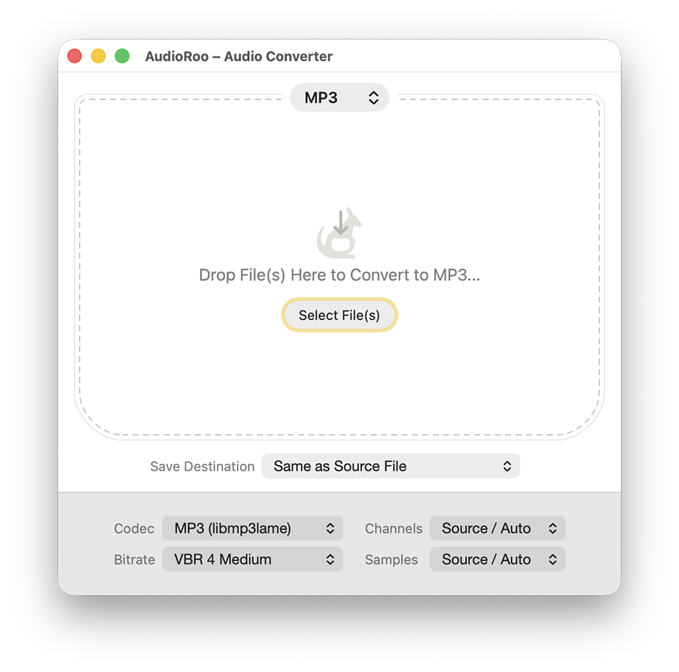 AudioRoo Conversion Window