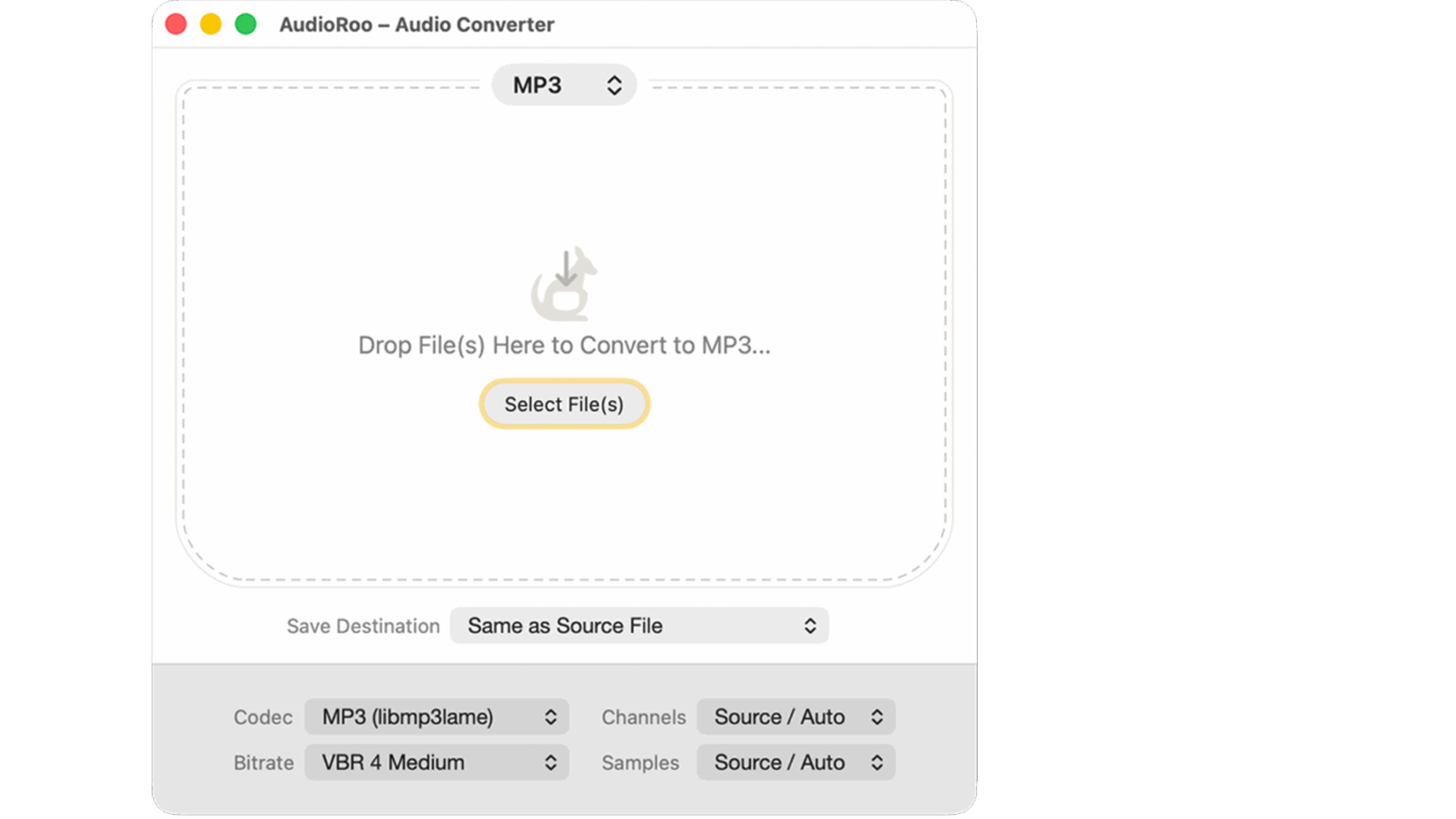 AudioRoo Conversion Window